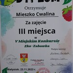 dyplom za zajęcie III miejsca