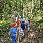 dzieci idą ścieżką edukacyjną