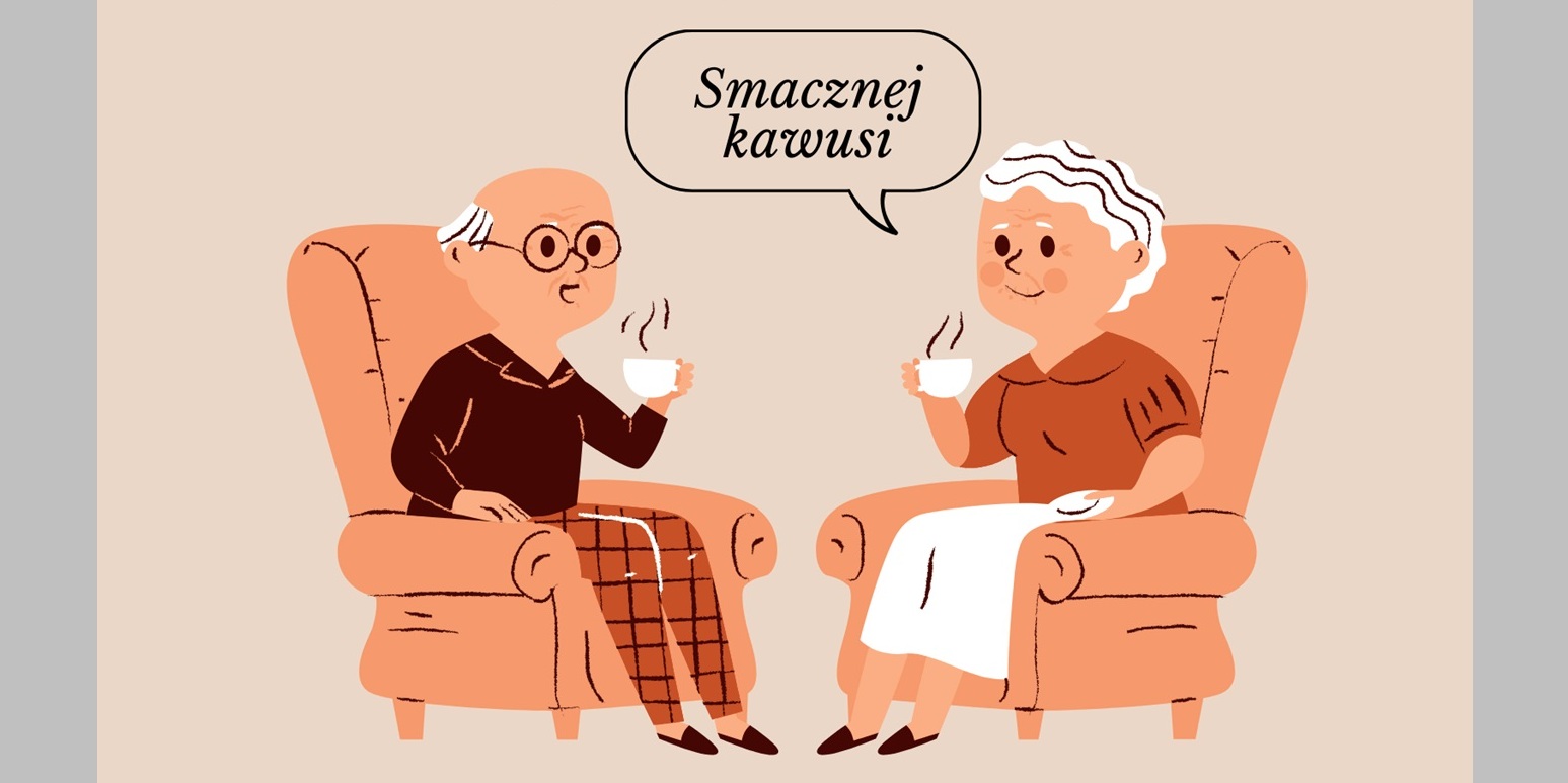 babcia i dziadek piją kawę