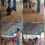 dzieci przechodzą przez hula hop