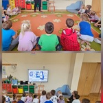 dzieci oglądają fim o Grecji