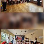 pracownicy przedszkola i dzieci podcza śpiewania hymnu