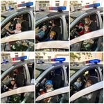 dzieci w policyjnym radiowozie